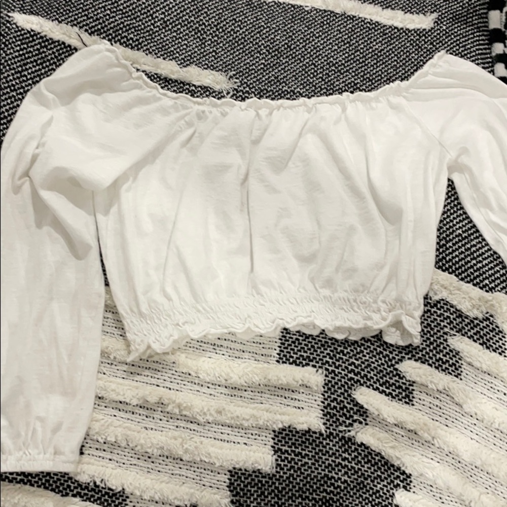 White off shoulder crop top